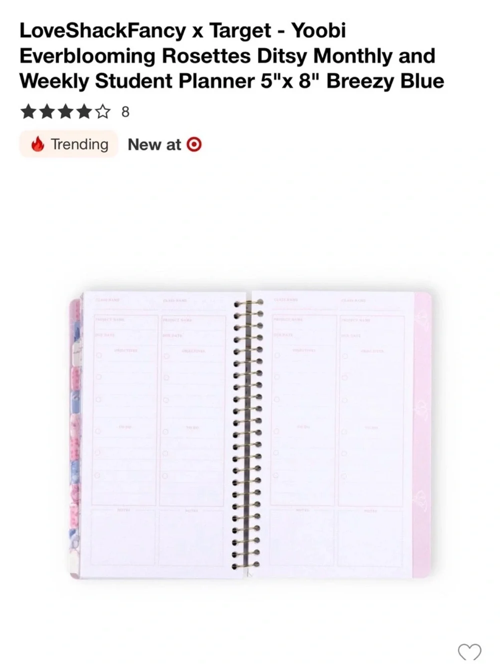 💗🎯 LoveShackFancy x Target - Yoobi Monthly & Weekly Student Planner 5